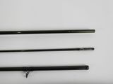 three different types of fishing rods on a white surface