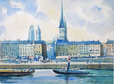 METZGER Maurice "Rouen depuis la Seine" - Photo 1