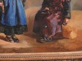 a painting of two children standing next to each other