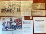 some old papers are sitting on a table with a bunch of other papers