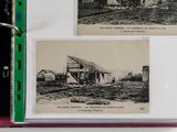 two old photos of a farm and a building