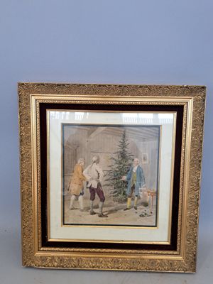 M. VAUZENGES Noël au sapin Aquarelle Signée en bas à gauche