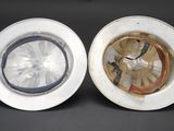 two plates that have been left on the table