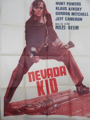 l'affiche du film « Nevada Kid », sur laquelle figure un homme tenant un pistolet