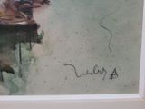 a picture of a painting of a boat on the water