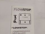 a sign on the wall that says flow stop