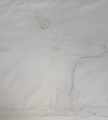a drawing of a tree with a bird on it