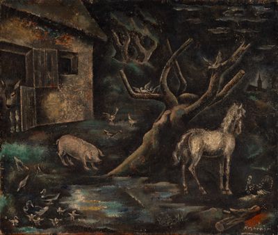 SEI KOYANAGUI (1896-1948) Cour de ferme