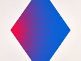 a blue and red square on a white background