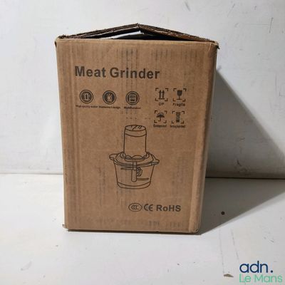 une boîte sur laquelle figure l'image d'un hachoir à viande