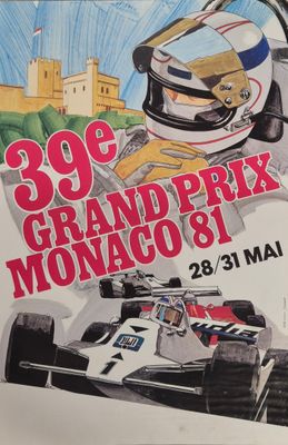 an image of a poster for a grand prix monaco 1981