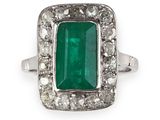 an emerald and diamond ring