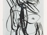an image of a black and white drawing of a woman with long hair