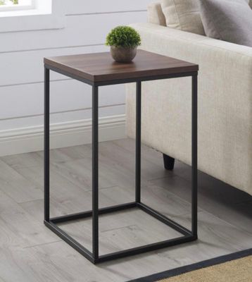 EL16LWSTDW -Table d'appoint carrée en métal et bois, Coloris…