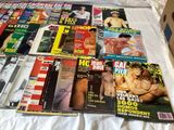 a lot of magazines on a bed with a white sheet