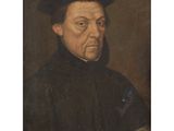 a painting of a man with a book in his hands