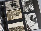 a black and white photo of a book with pictures on it