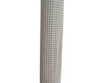 a tall white vase with a black base on a white background