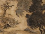 un tableau représentant un troupeau de bovins dans une zone boisée
