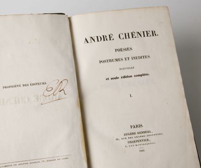 CHENIER, André. Poésies posthumes et inédites. Nouvelle et s…