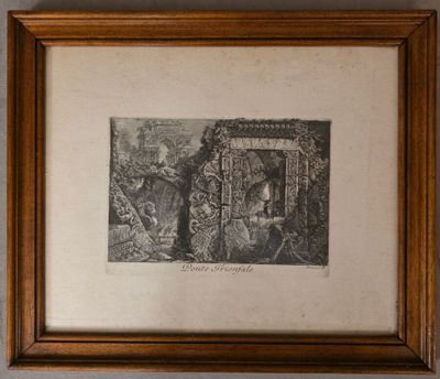 une photo encadrée représentant un tableau où l'on voit un homme et une femme dans un jardin