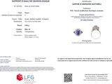 certificate for a diamond ring with a blue sapphire in it