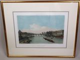 tableau représentant une vue d'une rivière avec des bateaux