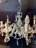 Lustre en verre et métal doré à huit bras de lumière et pamp… (photo 2)