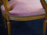 a wooden chair with pink upholstered upholstered upholstered upholstered upholstered upholstered upholstered