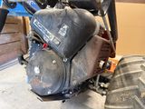 a close up of a motorcycle with a big tire