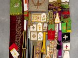 many different types of cloths laid out on the floor