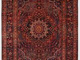 tapis persan antique à motif de médaillon sur fond rouge