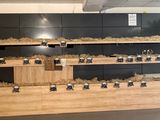 a large display of wooden items in a store