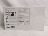 the back of a white box with a warning label on it