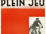 une vieille affiche représentant un homme à vélo sur une route