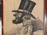 dessin représentant un homme portant un haut-de-forme et une canne