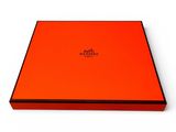 an orange box with a logo on it