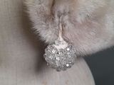 a close up of a cat ' s paw with a diamond on it ' s tail