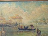 a picture of a painting of a boat in the water