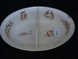a plate with a picture of a man and a woman on it
