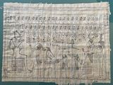 an ancient drawing of a group of people standing in front of a wall
