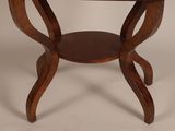 an image of a wooden table with a marble top