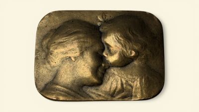 Ovide YENCESSE Plaque commémorative en cuivre à patine dorée…