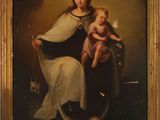 a painting of a woman holding a child in her arms