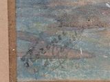 a picture of a painting of a boat in the water