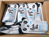 six bags of panda tea in a cardboard box