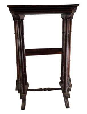 an image of a wooden table with a shelf on top of it