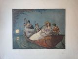 une photo d'un tableau représentant un couple dans un bateau