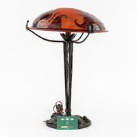 Le Verre Français, Charles Schneider, lampe de table en fer … (photo 2)