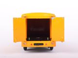 a toy truck with a door open on a white surface